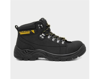 EarthWorks Safety Clamp Adults Lace Up Black Safety Boot